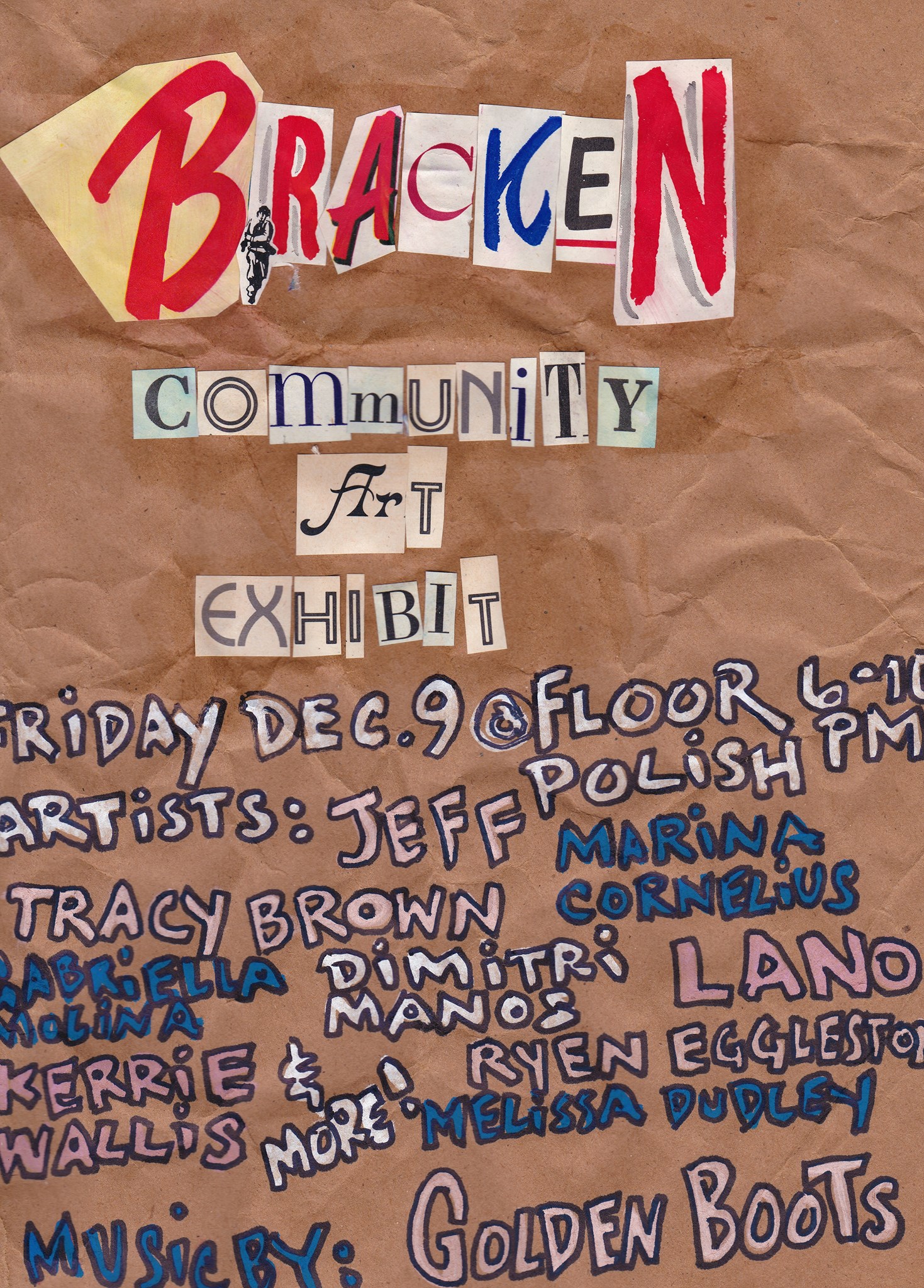 Bracken: Community Art Exhibit opening Friday. December 9th at Floor Polish