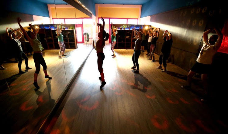 Dancers enjoy classes with mirrors and a floating wood dancefloor at Floor Polish studio in Tucson.