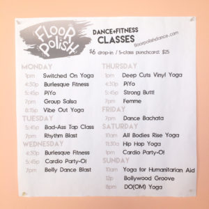 Current Floor Polish Class Schedule - updated March 2018