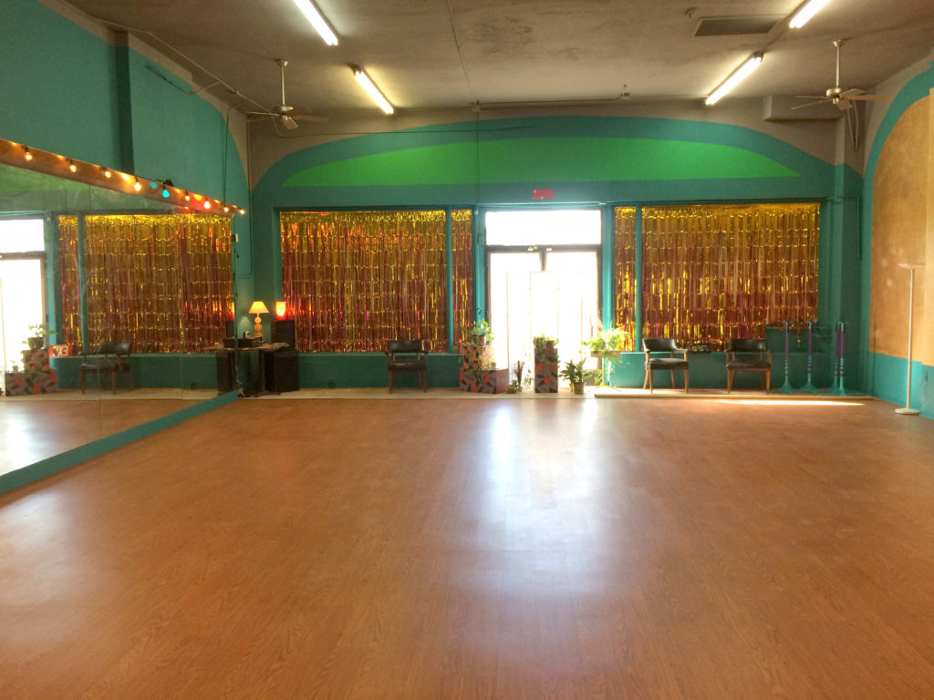 Studio A, our larger studio room for rent has a smooth dancefloor and lots of vibe. Floor Polish Dance + Fitness Studio.
